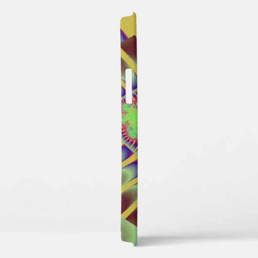 Stijlvolle bruine en gele regenboogfractal Case-Mate iPhone case (Achterkant / Rechts)