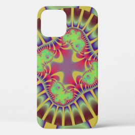 Stijlvolle bruine en gele regenboogfractal Case-Mate iPhone case