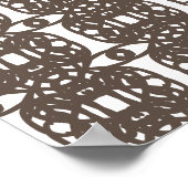 Stijlvolle bruine en witte Abstracte geometrische  Poster (Hoek)