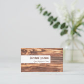 Stijlvolle bruine en witte meubelvormig vormgeving visitekaartje (Staand voorkant)