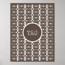 Stijlvolle bruine en witte Tao-kalligrafie Poster