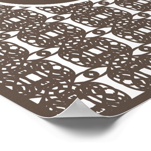 Stijlvolle bruine en witte toorkalligrafie poster (Hoek)