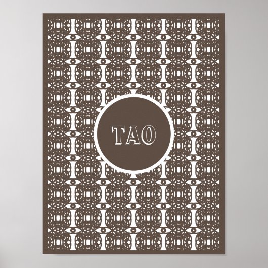 Stijlvolle bruine en witte toorkalligrafie poster (Voorkant)