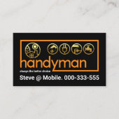 Stijlvolle Bruine Handyman Gereedschap Rand Visitekaartje (Voorkant)