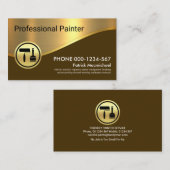 Stijlvolle bruine laag Gold Wave Painter Visitekaartje (Voorkant / Achterkant)