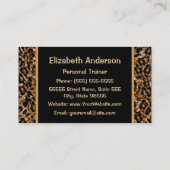 Stijlvolle Bruine Leopard Print Personal Trainer Visitekaartje (Achterkant)