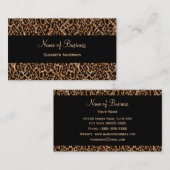 Stijlvolle Bruine Luipaard Print Luxe Dierenpatroo Visitekaartje (Voorkant / Achterkant)