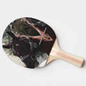 Stijlvolle bruine paard glimlachend hoofdschets tafeltennisbatje (Zijkant)