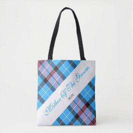 Stijlvolle bruine roze blauwe, aangepaste moeder v tote bag