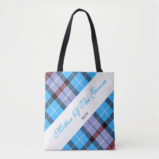 Stijlvolle bruine roze blauwe, aangepaste moeder v tote bag (Voorkant)