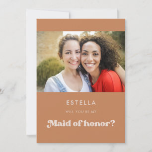 Stijlvolle bruine suiker Maid of Honor-voorstelkaa Kaart
