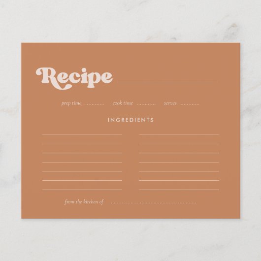 Stijlvolle Bruine suiker Vrijgezellenfeest receptk (Voorkant)