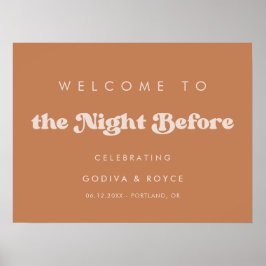 Stijlvolle bruine suiker Welkom bij The Night Befo Poster