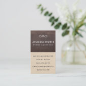 Stijlvolle bruine textuur | Luxe lederen achtergro Visitekaartje (Staand voorkant)