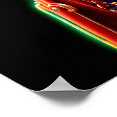 Stijlvolle bruisende cowgirl met retro neonverlich poster (Hoek)