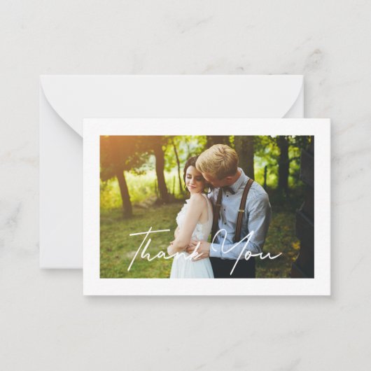 stijlvolle brutfoto voor handschrift, dank je kaar notitiekaartje (Voorkant)