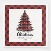 Stijlvolle Buffalo Kerstboom Servet Template (Voorkant)