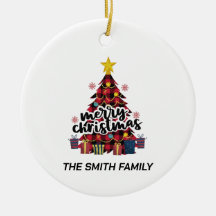 Stijlvolle Buffalo Red Pset-kerstboom en cadeautje