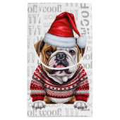 Stijlvolle Bulldog en Woof Word Art Kerstmis Klein Cadeauzakje (Achterkant)