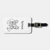 Stijlvolle Bulldog Minimalist Bagagelabel (Voorkant horizontaal)