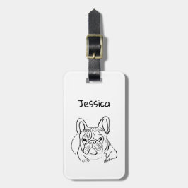 Stijlvolle Bulldog Minimalist Bagagelabel