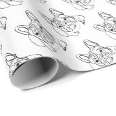 Stijlvolle Bulldog Minimalist Cadeaupapier (Rol Hoek)