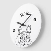 Stijlvolle Bulldog Minimalist Grote Klok (Hoek)