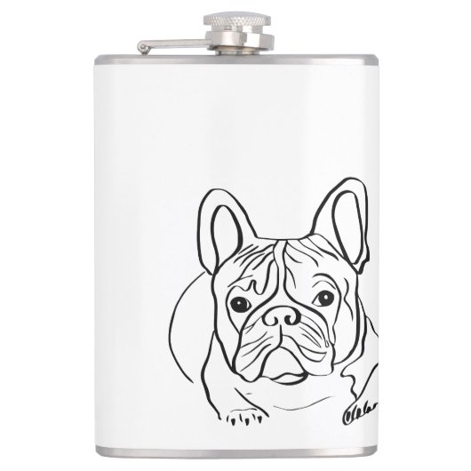 Stijlvolle Bulldog Minimalist Heupfles (Voorkant)