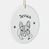 Stijlvolle Bulldog Minimalist Keramisch Ornament (Rechts)
