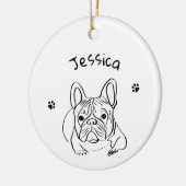 Stijlvolle Bulldog Minimalist Keramisch Ornament (Links)