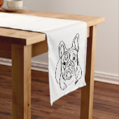 Stijlvolle Bulldog Minimalist Korte Tafelloper (Voorbeeld)