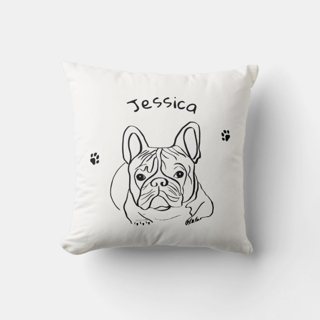 Stijlvolle Bulldog Minimalist Kussen (Voorkant)