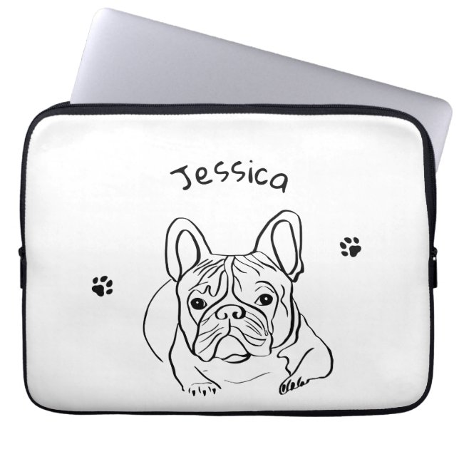 Stijlvolle Bulldog Minimalist Laptop Sleeve (Voorkant)