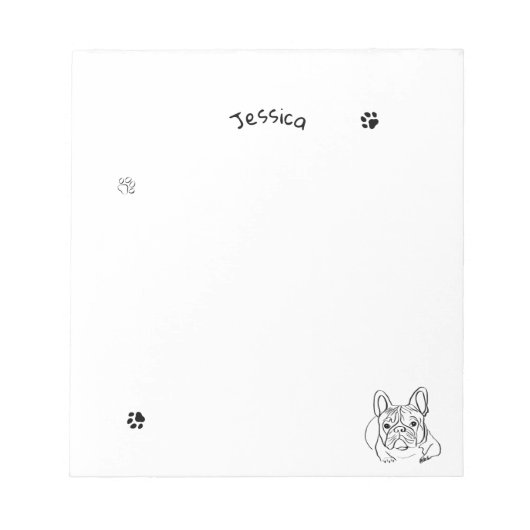 Stijlvolle Bulldog Minimalist Notitieblok (Voorkant)