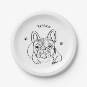 Stijlvolle Bulldog Minimalist Papieren Bordje (Voorkant)