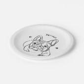 Stijlvolle Bulldog Minimalist Papieren Bordje (Gekanteld)