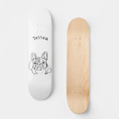 Stijlvolle Bulldog Minimalist Persoonlijk Skateboard (Voorkant)