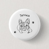 Stijlvolle Bulldog Minimalist Ronde Button 3,2 Cm (Voorkant)