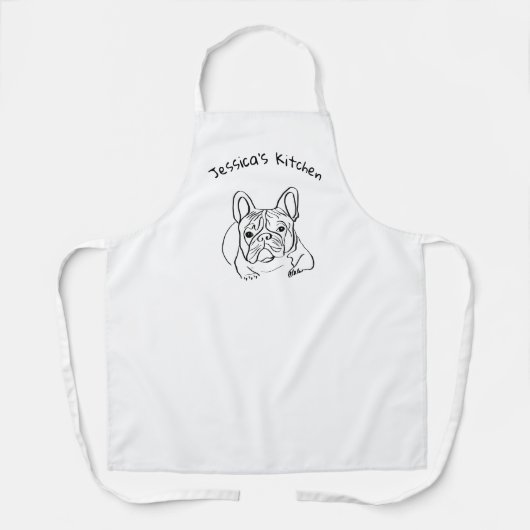 Stijlvolle Bulldog Minimalist Schort (Voorkant)