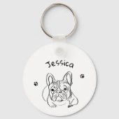 Stijlvolle Bulldog Minimalist Sleutelhanger (Voorkant)