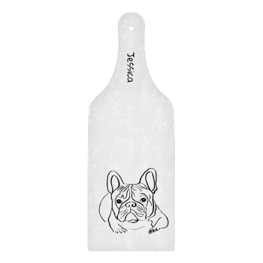 Stijlvolle Bulldog Minimalist Snijplank (Voorkant)