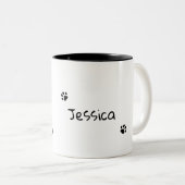 Stijlvolle Bulldog Minimalist Tweekleurige Koffiemok (Voorkant rechts)