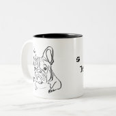 Stijlvolle Bulldog Minimalist Tweekleurige Koffiemok (Voorkant links)