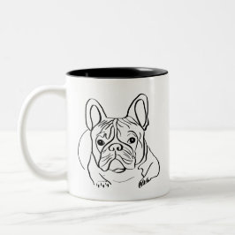 Stijlvolle Bulldog Minimalist Tweekleurige Koffiemok