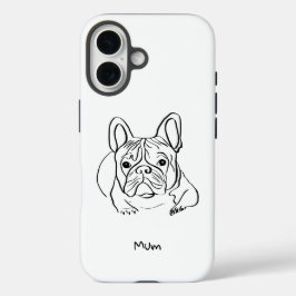 Stijlvolle Bulldog Minimalistische Telefoon Sleeve iPhone 16 Hoesje