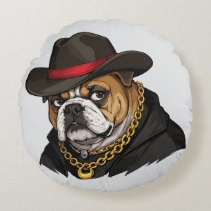 Stijlvolle Bulldog Rond Kussen
