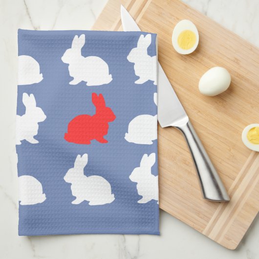 Stijlvolle Bunny Konijnen Theedoek (Quarter Fold)