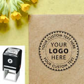 Stijlvolle Business Custom Logo Naam Zelfinktende Stempel