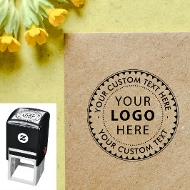 Stijlvolle Business Custom Logo Naam Zelfinktende Stempel