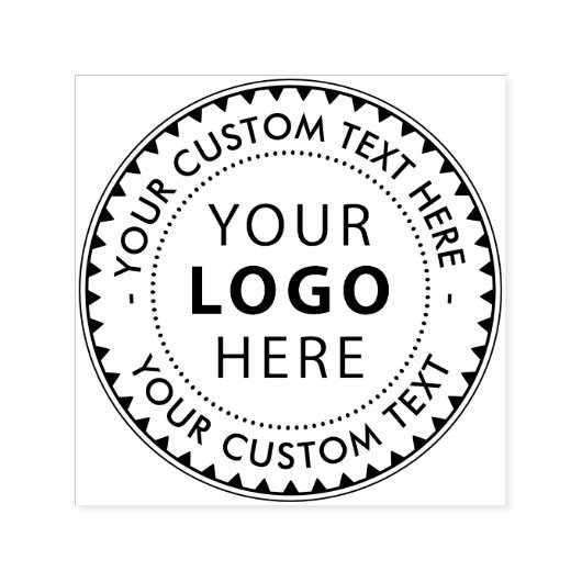 Stijlvolle Business Custom Logo Naam Zelfinktende Stempel (Design)